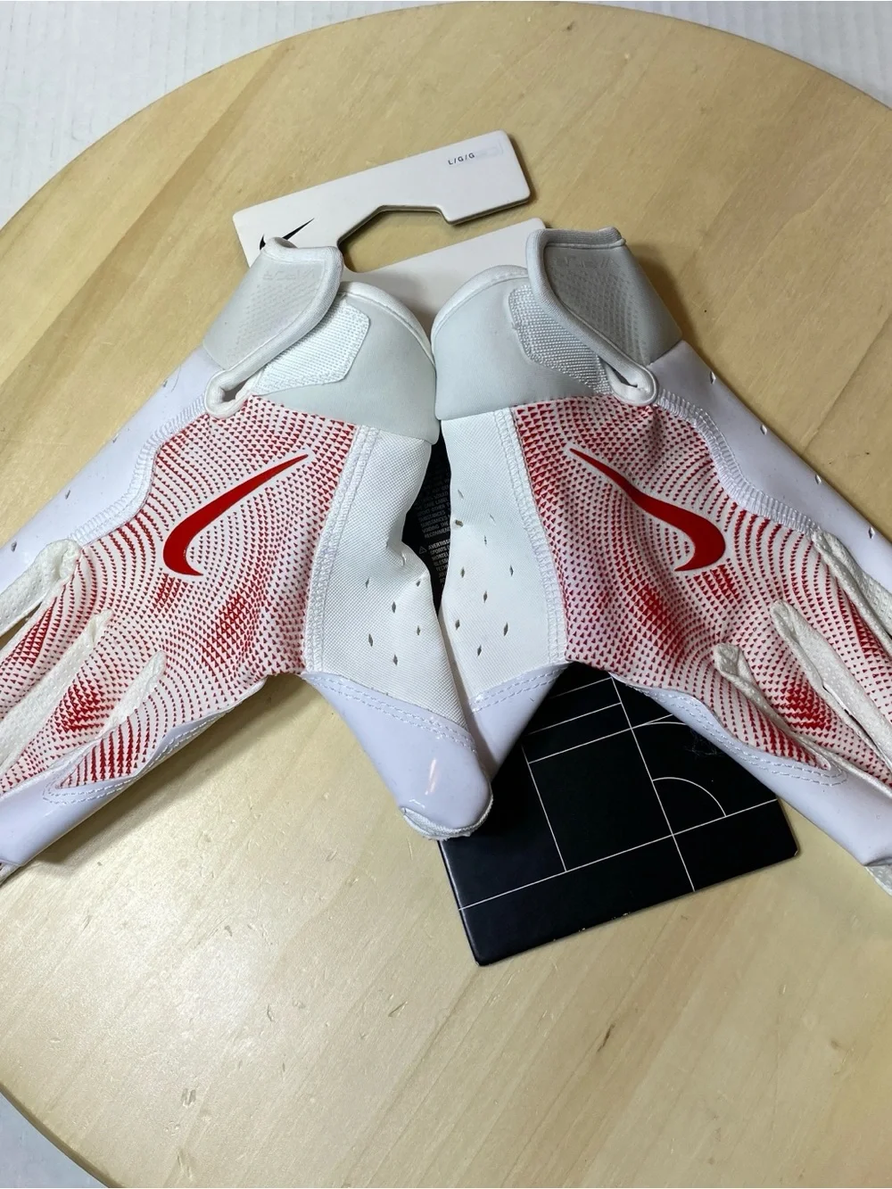 Nike Vapor Jet Youth Football Gloves White Red Size Large L/G/G New With Tags
